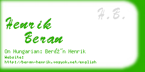 henrik beran business card